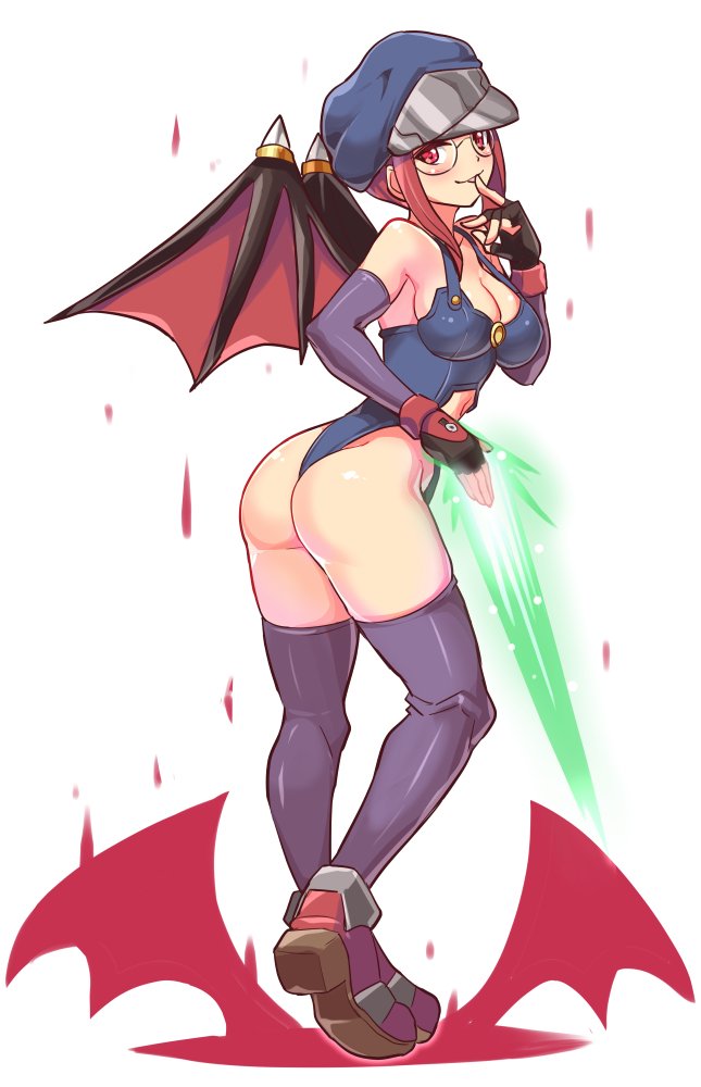 ass cougar1404 demon_wings glasses red_eyes tagme thighhighs