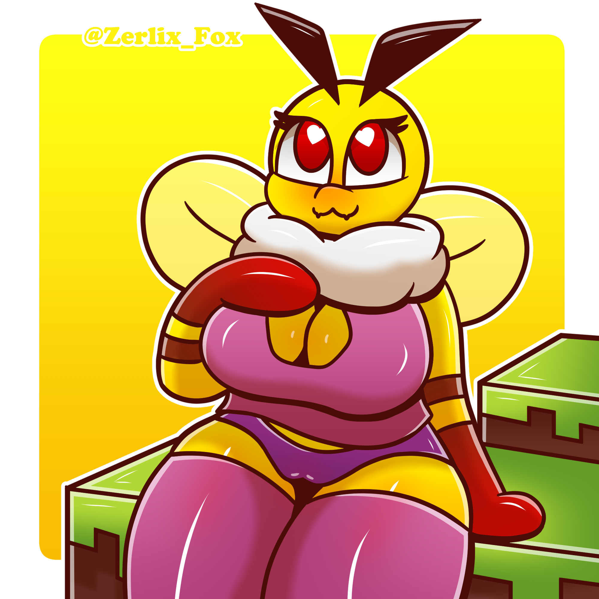 anthro, bee, breasts, female, fur