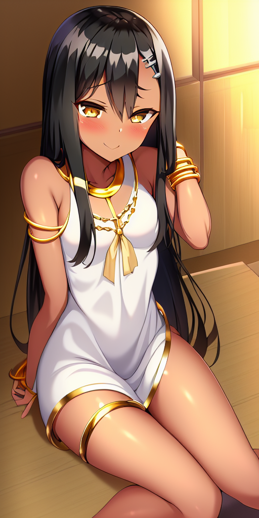 1girls ai_failure ai_generated black_hair blush breasts brown_eyes clothed clothing egyptian egyptian_clothes egyptian_mythology female_focus female_only hayase_nagatoro hi_res long_hair looking_at_viewer nai_diffusion navel pixiz-sama please_don't_bully_me,_nagatoro revealing_clothes simple_background small_breasts smile solo stable_diffusion tan tan_skin tanned