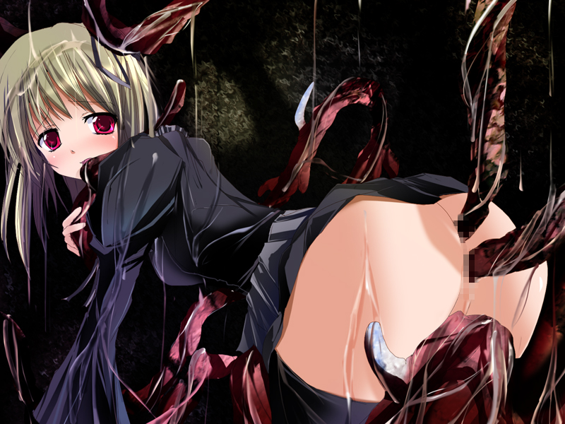 censored consensual_tentacles game_cg komichi no_panties red_eyes tentacle thighhighs