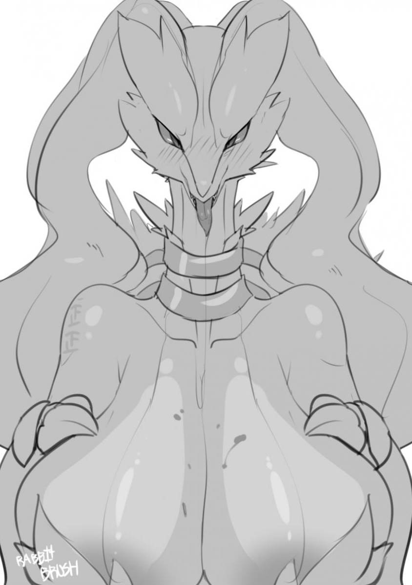breasts, dragon, dragon girl, dragoness, female, female dragon, female pokemon, fluffy, fluffy tail, goddess, huge breasts, legendary pokemon, pokémon (species), pokemon, pokemon (species), rabbitbrush, reshiram, thick, white fur, white hair