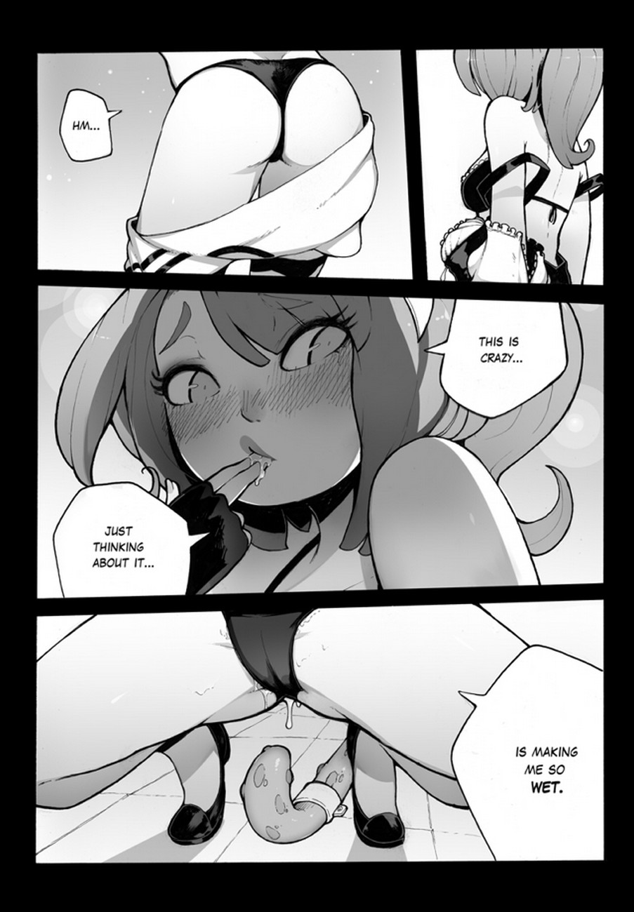 1girls bare_shoulders black_and_white blush bob_cut breasts comic comic_page elbow_gloves female female_focus gloves hips hourglass_figure hse medium_breasts original_character original_characters plant pussy_juice short_hair soft soft_shading spread_legs tentacle text thighs