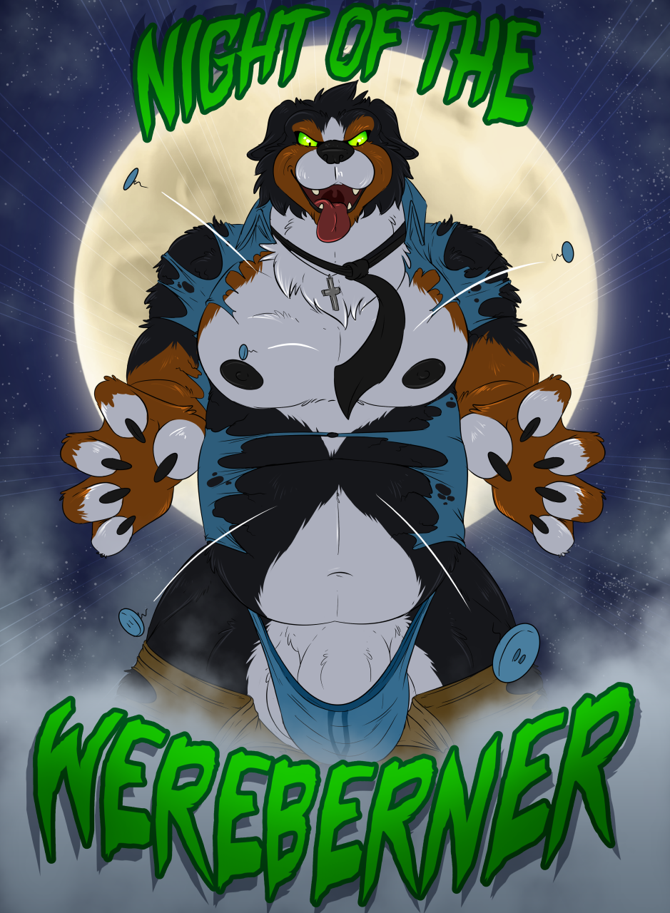 anthro balls bernese_mountain_dog big_balls big_penis canid canine canis claws clothing domestic_dog erection fangs floppy_ears full_moon genitals green_eyes growth hi_res lucas_(lucasreturns) male mammal molosser moon mountain_dog musclegut night nipples pecs penis penis_base sky solo species_transformation spirit_dancer star swiss_mountain_dog tongue tongue_out torn_clothing transformation were werecanid werecanine weredog