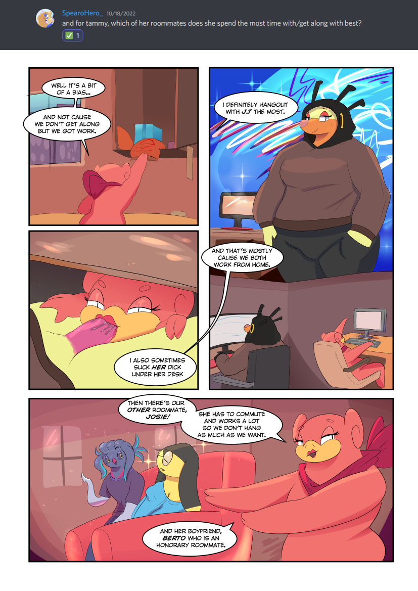 anthro breasts comic female generation_1_pokemon generation_6_pokemon goopyarts helioptile malamar male nintendo oral pokemon pokemon_(species) sex slowpoke text video_games