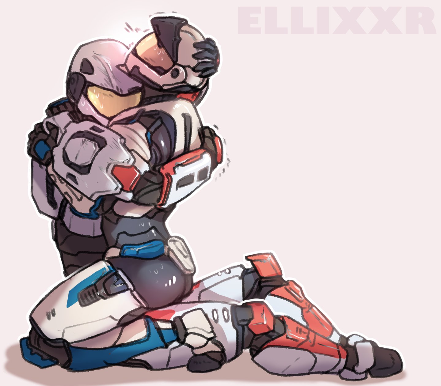 1boy, 1girls, ambiguous penetration, armor, ellixxr, female, halo (series), helmet, male, power armor, qwertyas1, spartan (halo), tagme