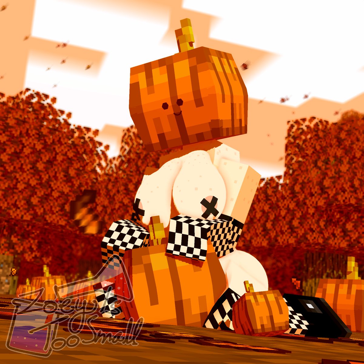 1girls, 3d, big breasts, breasts, commission, erect nipples, female, female only, fishnet armwear, fishnet stockings, halloween, human, humanoid, mine-imator, minecraft, nipples, nude, nude female, outside, pumpkin, pumpkin head, tagme, zoey (zoeyistoosmall), zoey is too small
