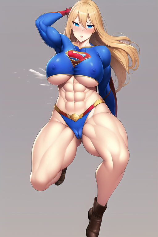 1girls, 2022, abs, ai generated, big breasts, blonde hair, blue eyes, blush, breasts, cameltoe, dc, dc comics, erect nipples, female, female only, kara danvers, kara zor-el, kryptonian, light skin, light-skinned female, muscular, muscular female, nai diffusion, nipples, pokies, pussy, solo, solo female, solo focus, stable diffusion, supergirl, superman (series), thick thighs, underboob, wide hips