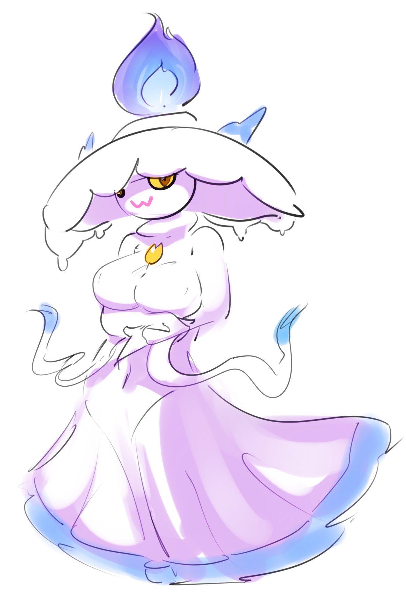 big_breasts breasts elpatrixf female ghost_girl litwick mismagius pokefusion pokemon pokemon_(species) tagme wax_girl