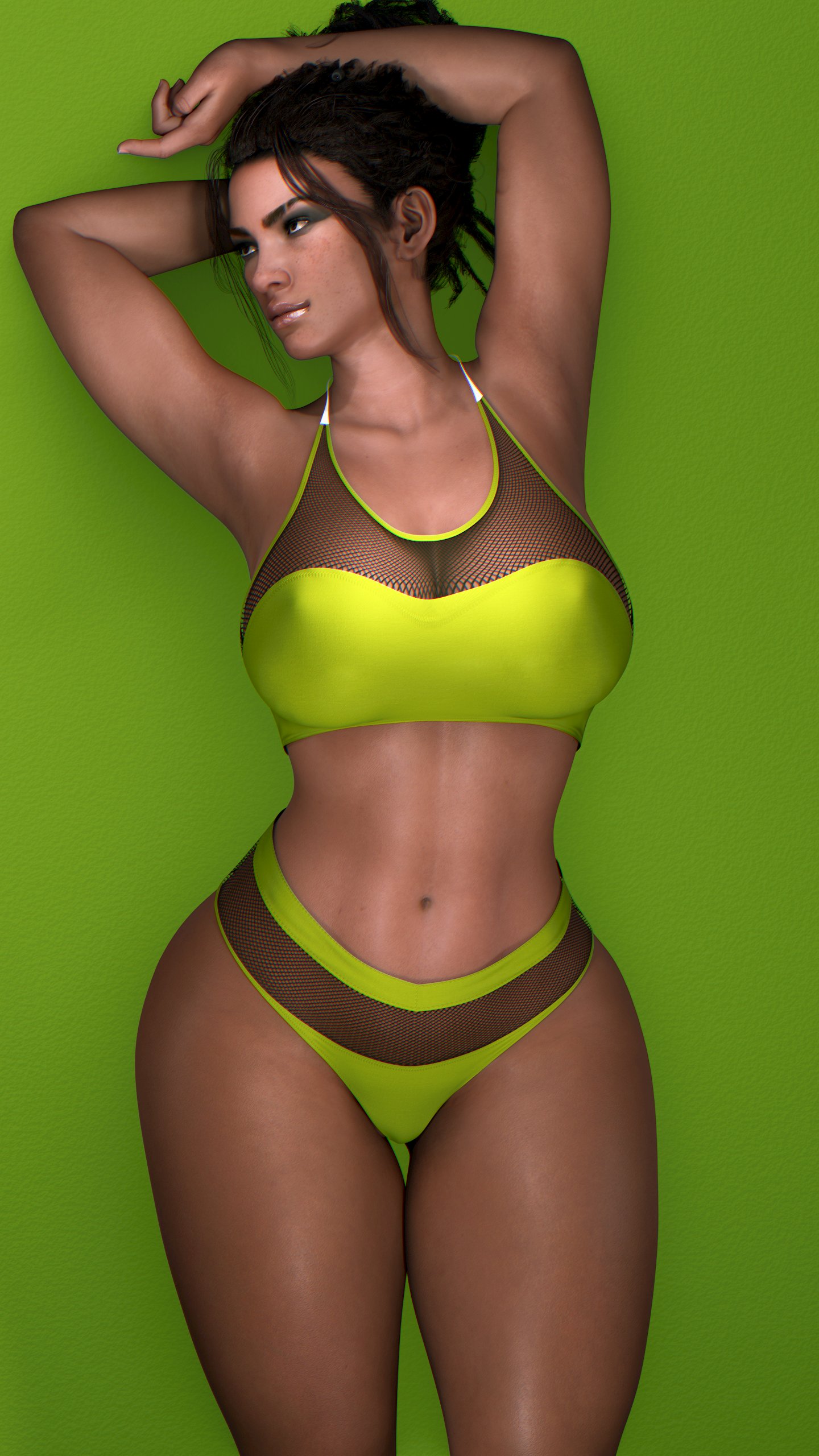 1girls, 3d, ass, big ass, big breasts, bra, breadcrumb, breasts, cd projekt red, cyberpunk 2077, dark skin, dark-skinned female, female, female only, hair bun, panam palmer, panties, thick thighs, wide hips