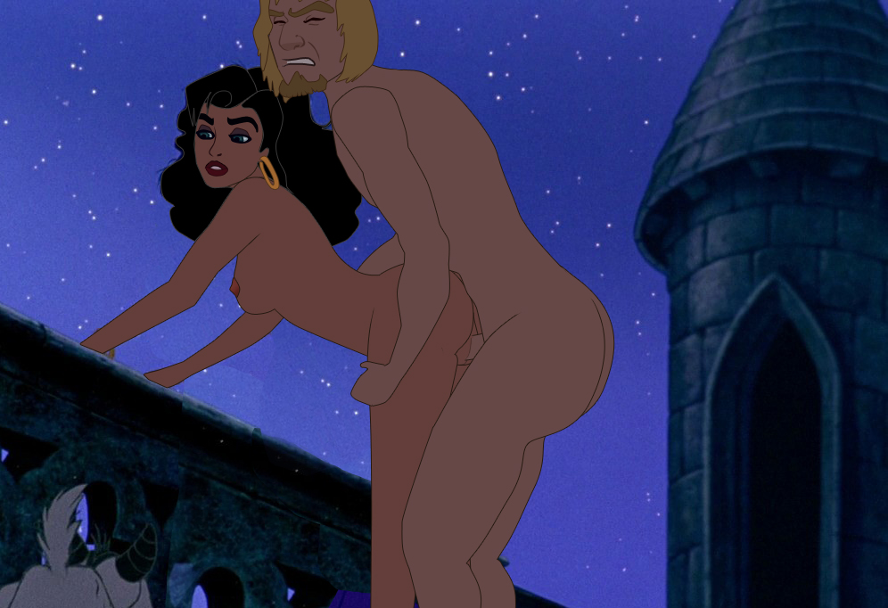 1boy 1girls dark-skinned_female dark_skin dirtydisneybitches disney earrings esmeralda female hoop_earrings interracial light-skinned_male light_skin male nipples phoebus the_hunchback_of_notre_dame