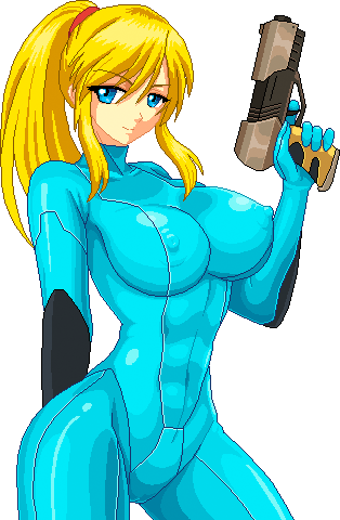 1girls abs blonde_hair blue_bodysuit blue_eyes bodysuit cameltoe gun holding_gun holding_object metroid muscular muscular_female nipples_visible_through_clothing ponytail samus_aran tight_clothing transparent_background warnerc zero_suit zero_suit_samus