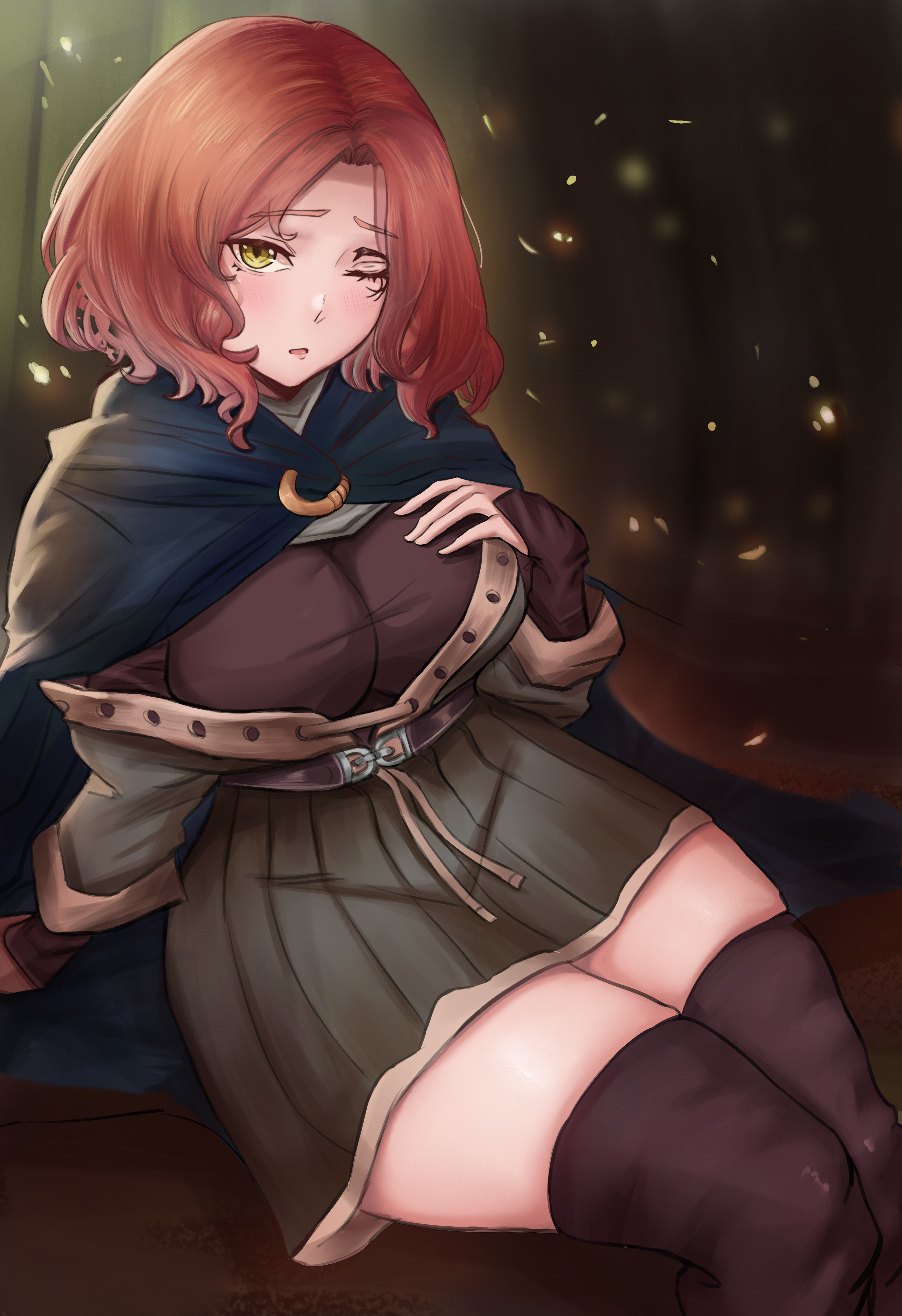 1girls, ass, big ass, big breasts, breasts, clothing, dnumde, elden ring, female, female only, fromsoftware, light skin, light-skinned female, melina (elden ring), short dress, thick thighs, tight clothing