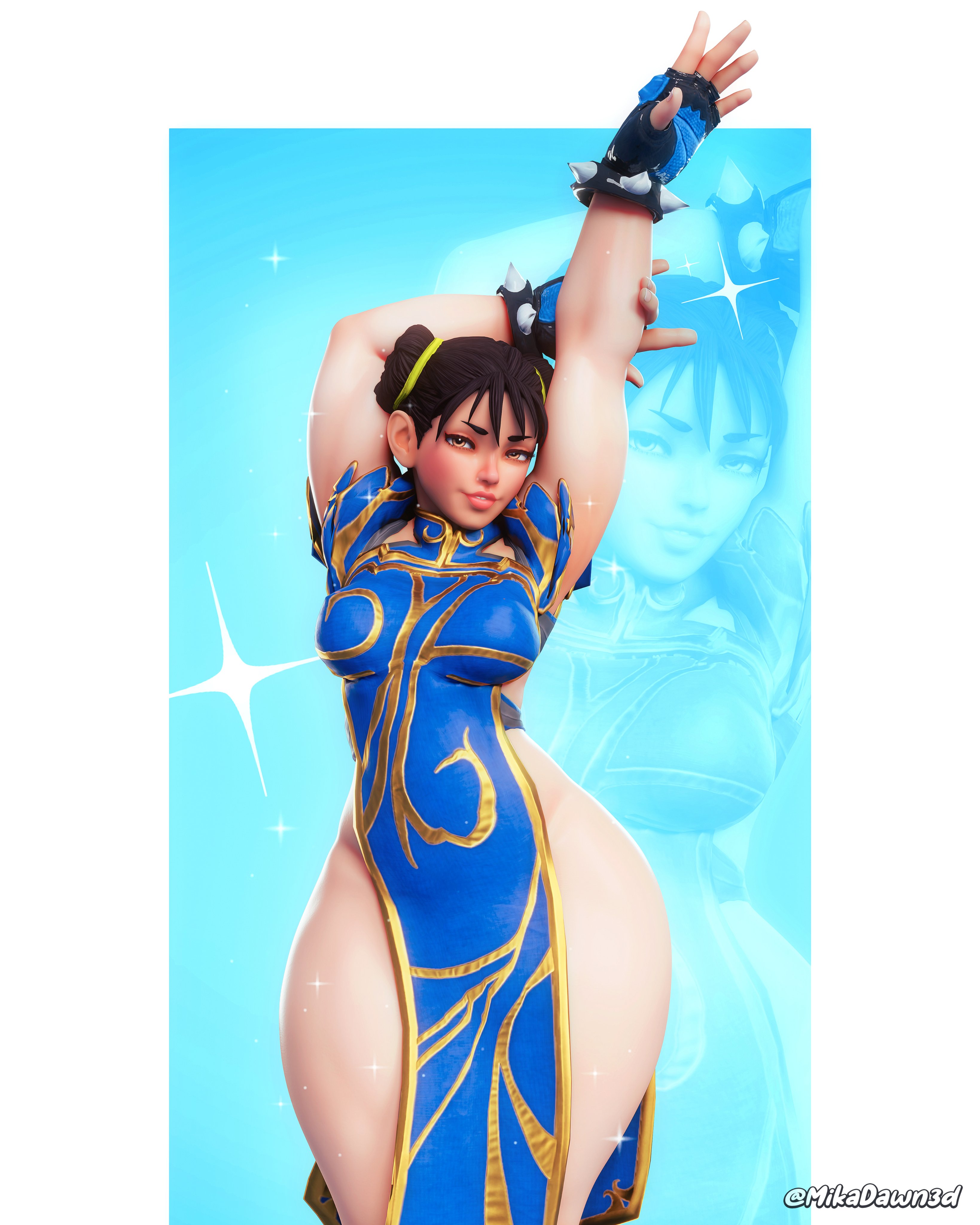 1girls, 3d, alternate costume, capcom, chun-li, female, female only, mikadawn, official alternate costume, solo, solo female, solo focus, source request, street fighter