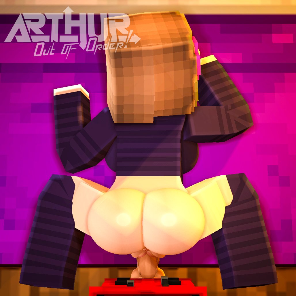 1boy 1girls 3d all_fours anus arthur32 ass balls bed big_ass big_breasts blue_eyes bottomless breasts brown_hair bubble_butt clothing dat_ass doggy_style fat_ass female first_person_view flower_in_hair horny_female huge_ass human_female humanoid jenny_belle_(slipperyt) long_sleeves male male_pov mex_arthur_(arthur32) mine-imator minecraft outside penis pov pussy sex shirt thick_thighs thighhighs wide_hips