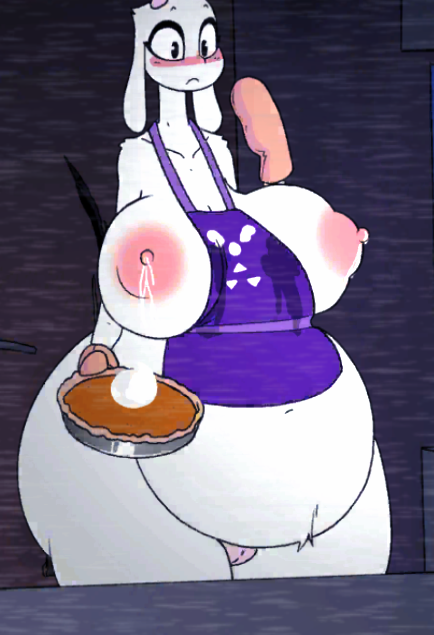 1girls 2d apron apron_only belly_bulge blush exposed_pussy fat female female_only five_nights_at_freddy's five_nights_at_fuzzboob's game_screenshot glazed_(artist) glazeddd lactation nude pie pregnant screenshot sideboob solo toriel undersized_clothes undertale undertale_(series)