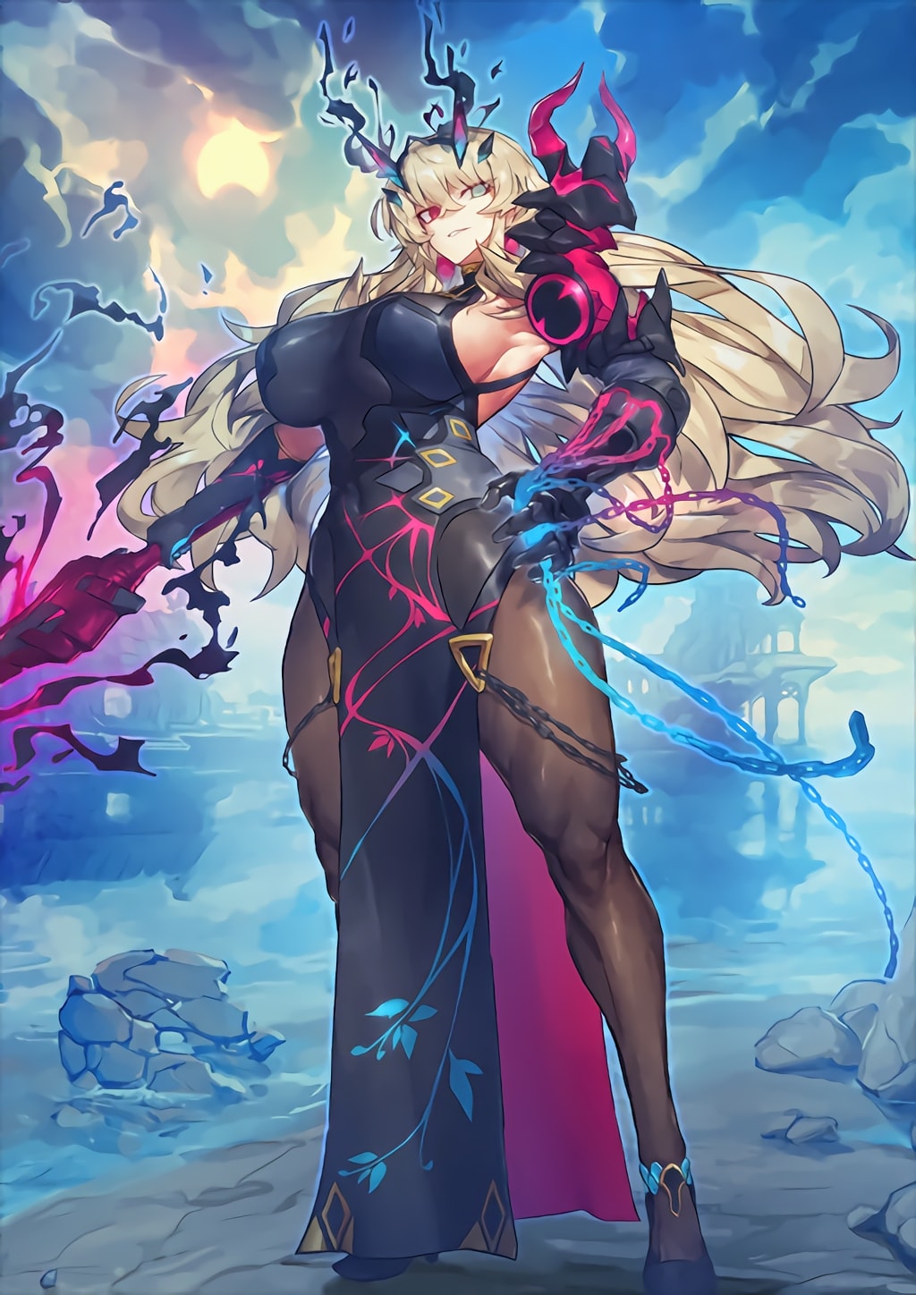 1girls, barghest (gawain) (fate), fate (series), fate/grand order, female, heterochromia, melon22, tagme