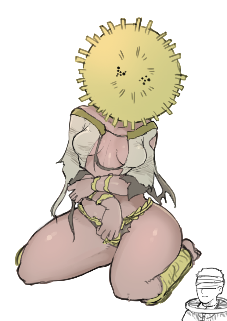 1girls big_ass big_breasts brother_corhyn dark-skinned_female elden_ring female female_only fromsoftware goldmask kneeling rule_63 sitting smile tenyati