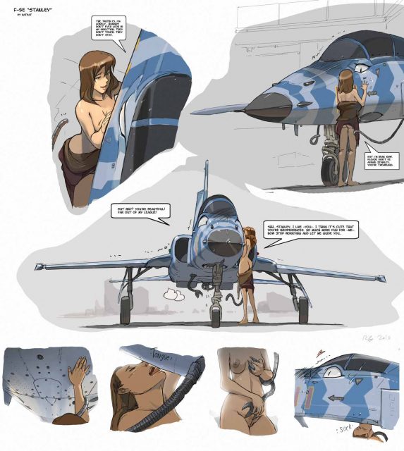 1boy 1girls aircraft anthro bite blue_body dual_engine f-5 f-5_fredom_fighter female human kissing northrop penis ratbat size_difference smaller_female