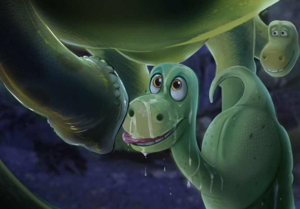 arlo_the_dinosaur bodily_fluids dinosaur disney duo father father_and_child father_and_son genitals incest male male/male parent parent_and_child penis pixar poppa_henry reptile scalie son the_good_dinosaur wugi yaoi young