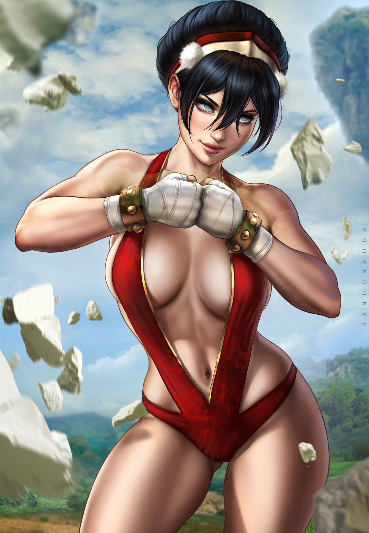 avatar the last airbender, big breasts, black hair, blind, breasts, child bearing hips, cleavage, clothed, clothed female, clothing, dandon fuga, female, large breasts, nickelodeon, pinup, smooth skin, solo, thick thighs, toph bei fong, wide hips