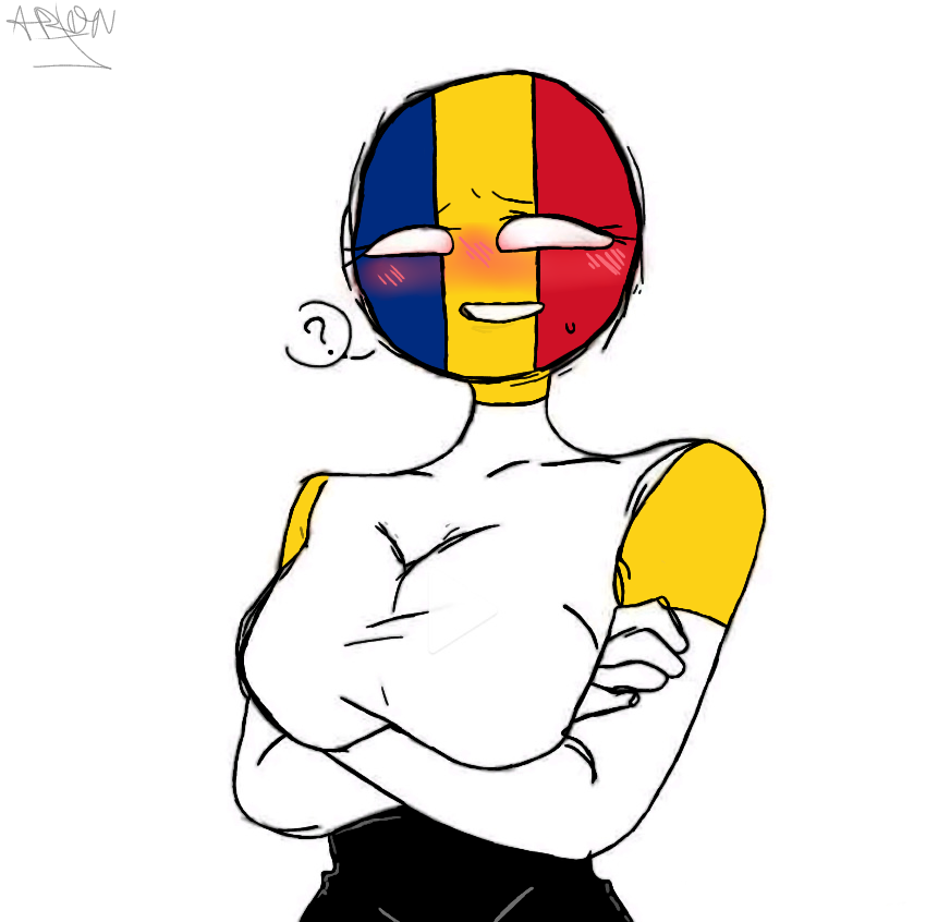 .big_breasts blush countryhumans countryhumans_edit countryhumans_girl romania_(countryhumans) skirt smile