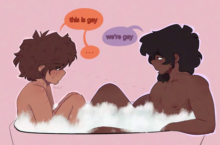 2boys bathtub cole_(ninjago) cr0w_draws gay kai_(ninjago) lego male meme ninjago talking talking_on_phone talking_to_viewer tub water