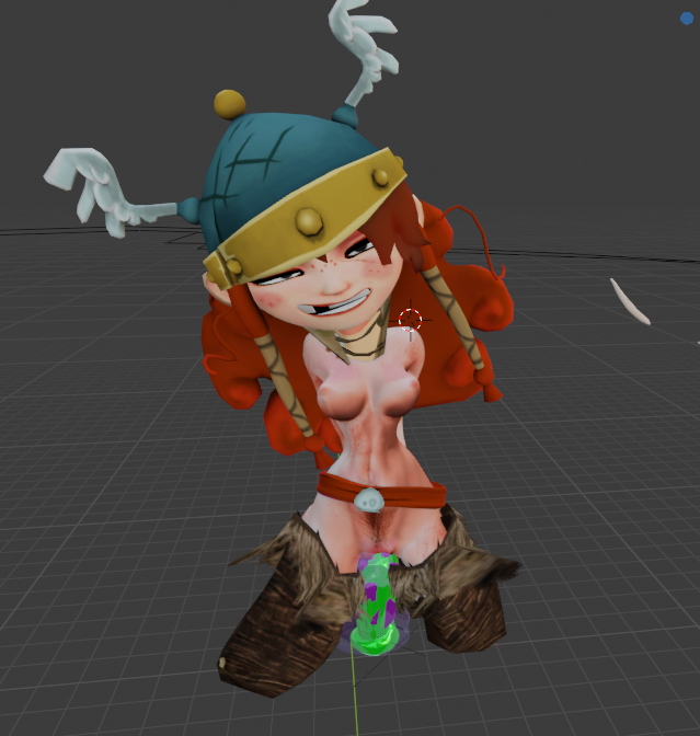 3d 3d_model barbara_(rayman) breasts female_only female_pubic_hair fit_female missing_tooth pubic_hair questionable_consent rayman_(series) rayman_legends red_hair red_pubic_hair rededadu six_pack viking viking_female viking_helmet work_in_progress