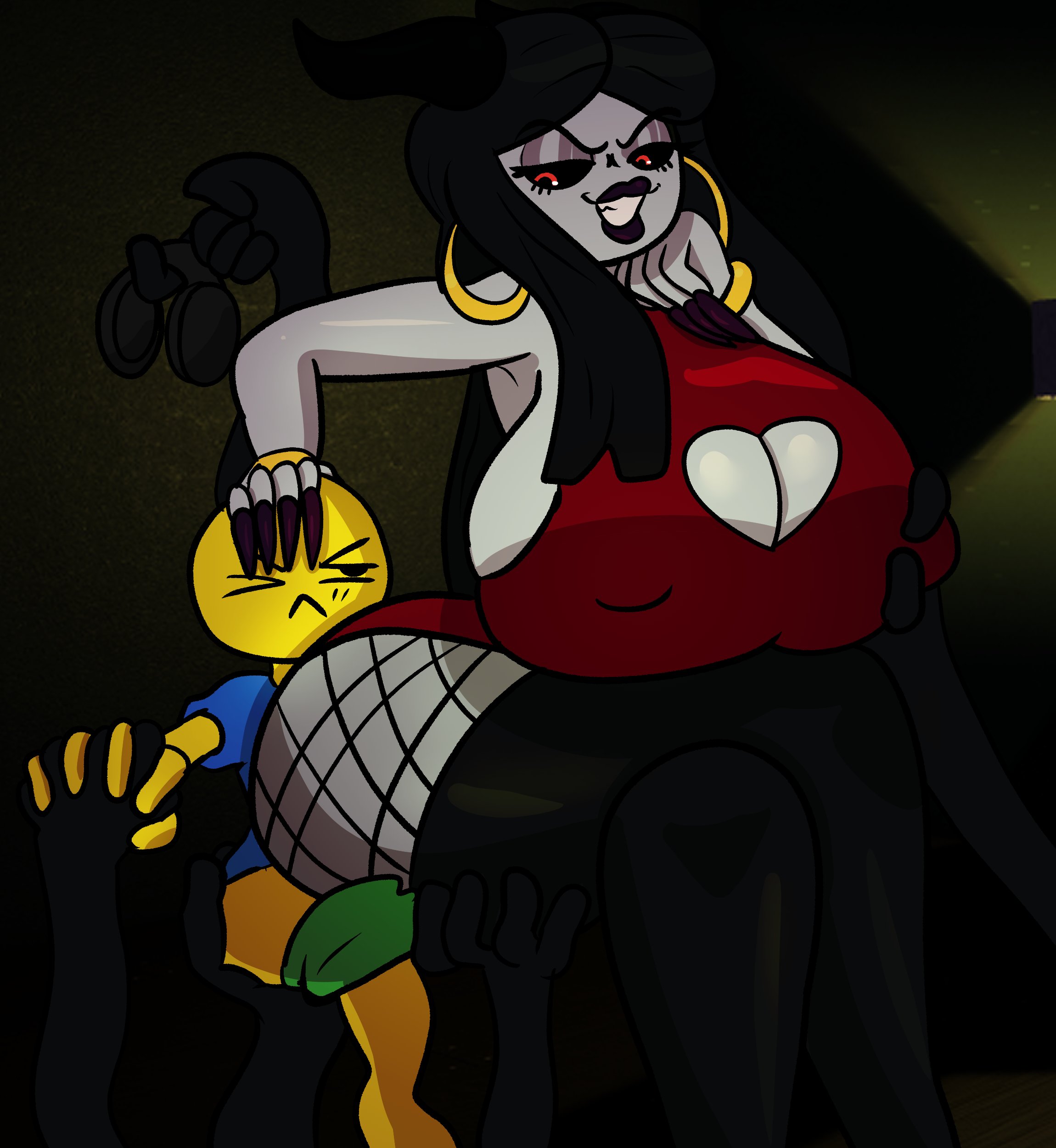 big breasts, breasts, bypass (dezmine21), dezmine21, female, marty (dezmine21), roblox, robloxian, size difference, tagme