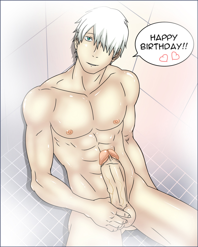 abs bara character_request chest erection ginko male male_only muscle muscles mushishi pecs penis solo source_request