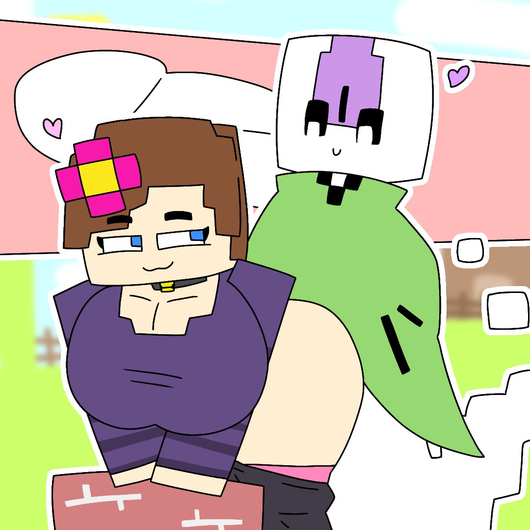 1boy 1girls alternate_version_available blue_eyes brown_hair drawn flower_in_hair guyspermo_(itisspermo) horny_female human_female humanoid itisspermo jenny_belle_(slipperyt) minecraft outside sex spermo_(itisspermo) tagme xray_view