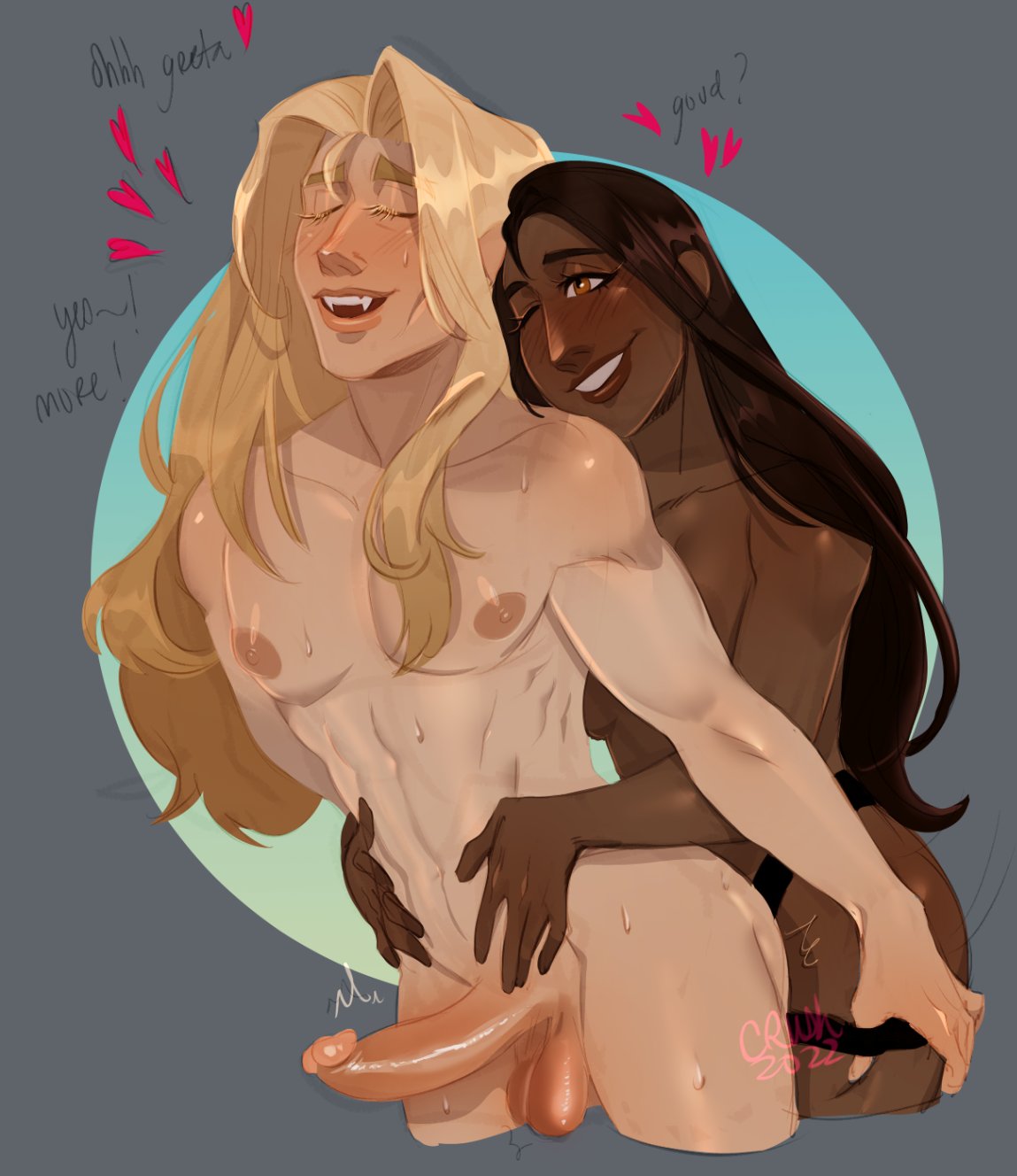 1boy 1girls adonis_belt alucard_(castlevania) anal_sex areolae athletic_female barely_visible_breasts bishonen castlevania castlevania_(netflix) dark-skinned_female dark_skin dhampir english_dialogue english_text erection fangs full_color greta_of_danesti happy happy_sex hearts human interracial long_hair_male male/female male_focus mechanicalcrush moaning nipples nude_female nude_male pegging penis smile straight strap-on sweat testicles twunk uncensored vampire wholesome