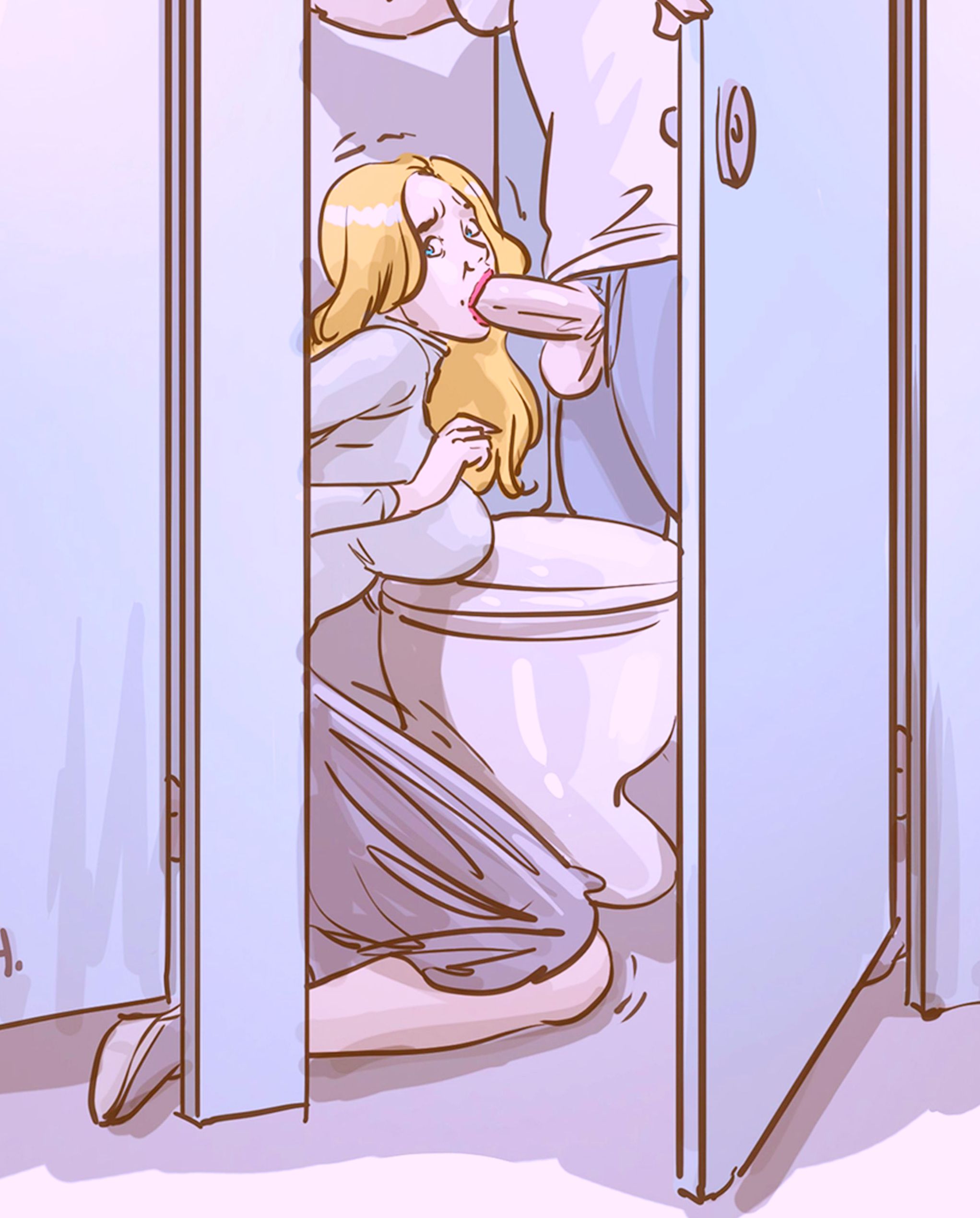 Rule34.dev - 1boy 1girls bathroom bathroom_sex bathroom_stall blowjob  caught clothed_sex dress erenisch fellatio kneeling kneeling_oral_position  open_door public_restroom restroom_stall toilet