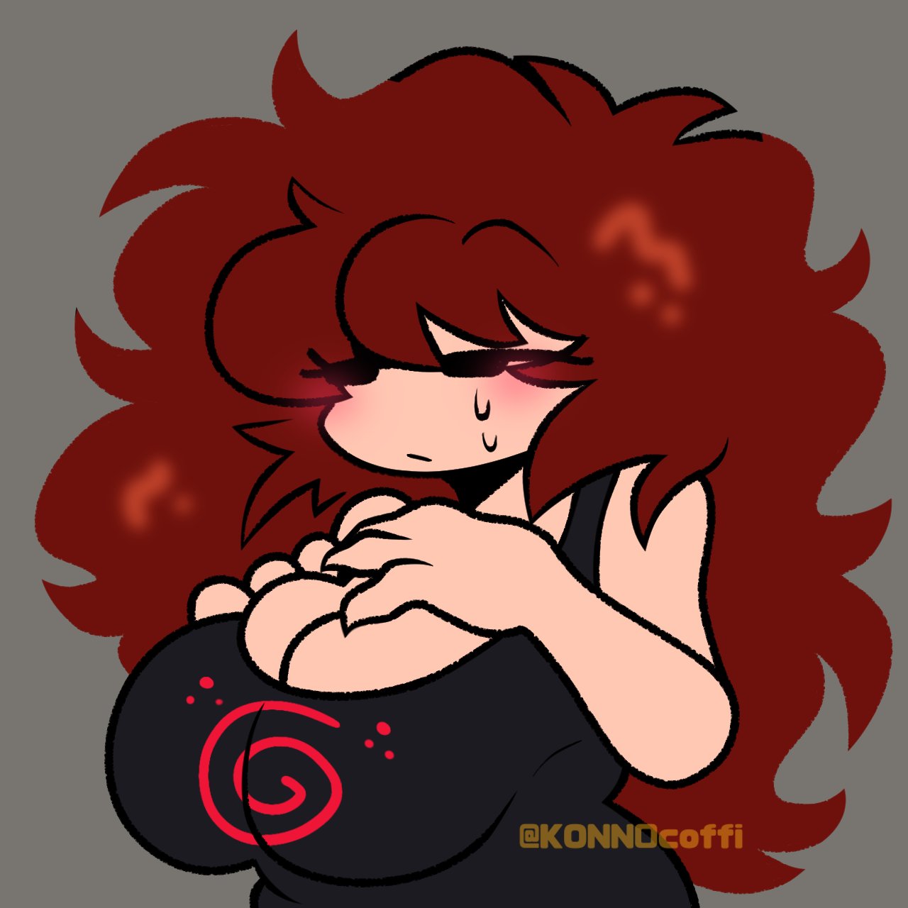 big breasts, blush, breasts, female, female only, friday night funkin, girlfriend (friday night funkin), konn0coffi, tagme, xime (artist)