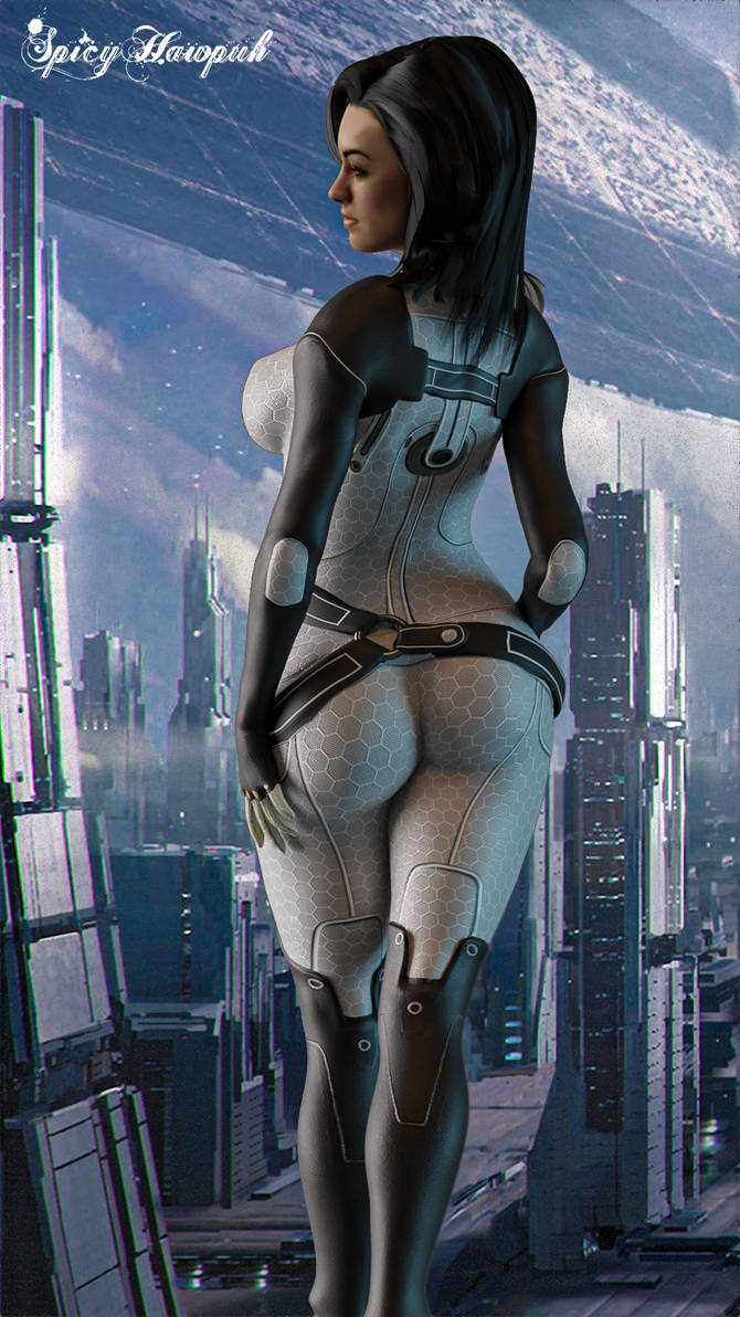 1girls 3d fat_ass female female_only mass_effect mass_effect_3 miranda_lawson skin_tight solo spicyhawpuh tagme