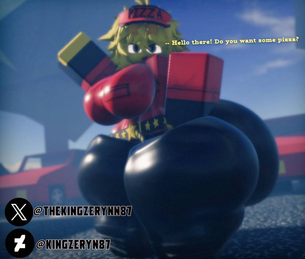 1girls, 3d, ass, ass bigger than head, big ass, butt bigger than head, cap, clothed, color, dialogue, dumptruck ass, elliot (forsaken), elliot (work at a pizza place), english text, female, forsaken (roblox), genderswap (mtf), high resolution, huge ass, huge butt, kingzeryn87, pizza worker, red cap, red hat, roblox, roblox game, robloxian, rule 63, text, thick, thick thighs, thighs, wide hips, work at a pizza place, yellow hair, yellow skin