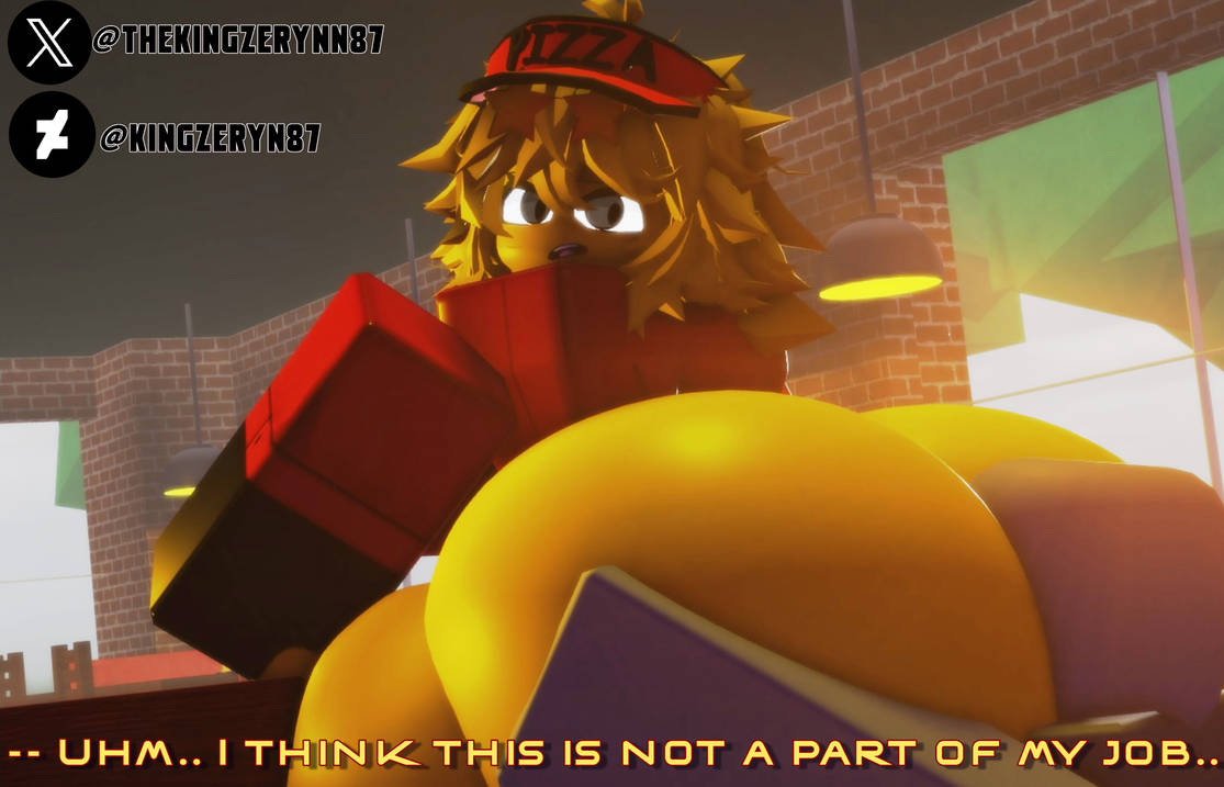 1girls, 3d, alternate version, ass, ass bigger than head, bottomless, butt bigger than head, cap, color, dumptruck ass, elliot (forsaken), elliot (work at a pizza place), face sitting, female, forsaken (roblox), genderswap (mtf), high resolution, huge ass, huge butt, kingzeryn87, pantless, pizza worker, red cap, red hat, red shirt, roblox, roblox game, robloxian, rule 63, shirt, thick, thick thighs, topwear, wide hips, work at a pizza place, yellow hair, yellow skin
