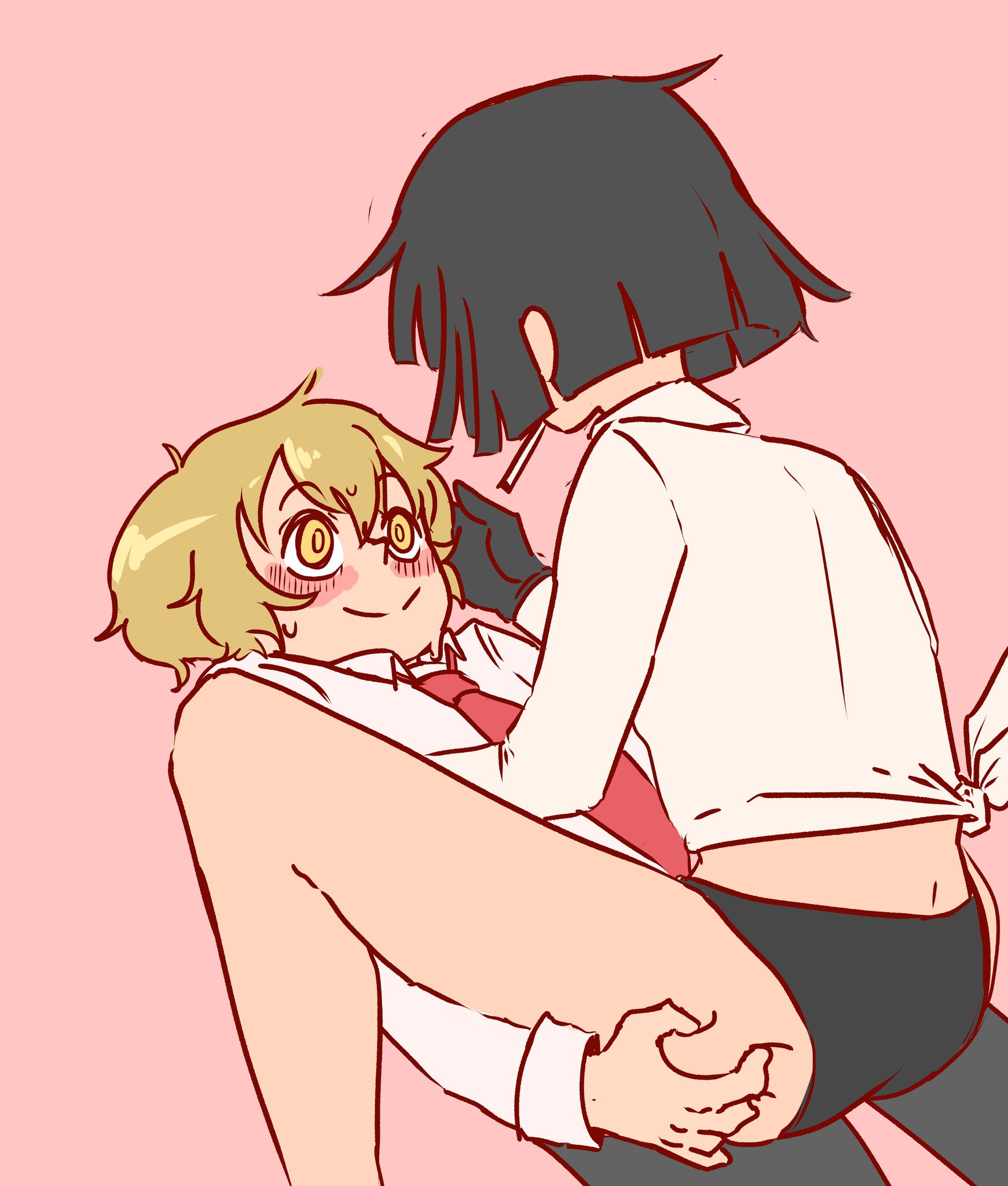 1girl1boy, blush, clothed male nude female, limbus company, project moon, revannman, ryoshu (limbus company), shipping, sinclair (limbus company), smaller male, straight