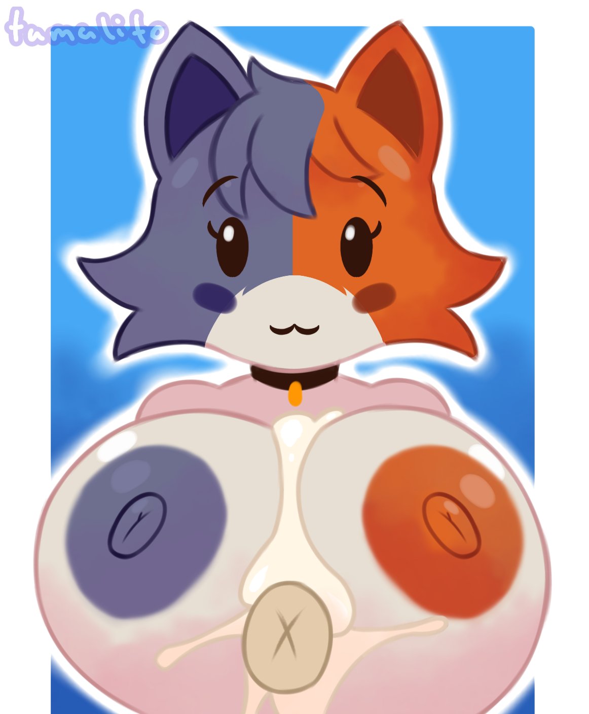 2025, breasts, cat ears, cate meowdy (fortnite), catgirl, coffee chan osi, cum, cum on breasts, domestic cat, epic games, female, fortnite, furry, furry female, multicolored nipples, nipples, paizuri, tagme