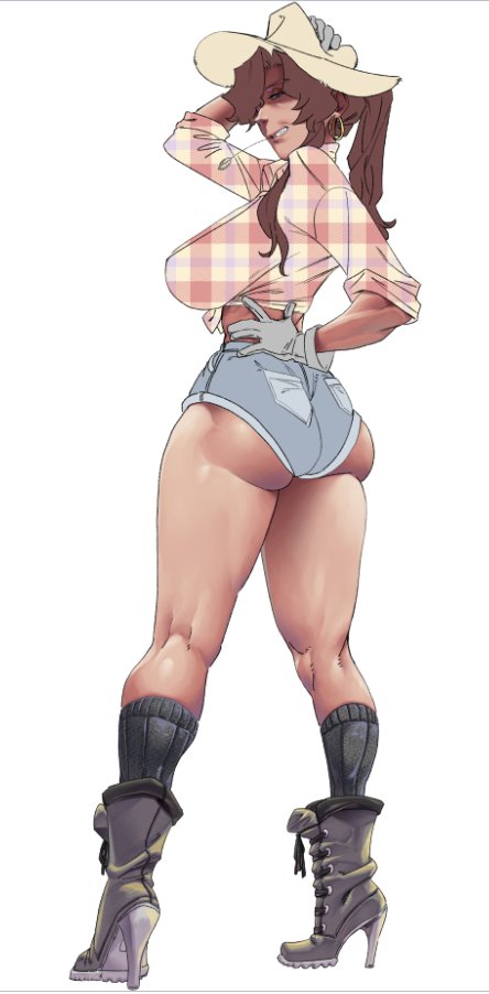 aarokira, boots, cowboy hat, milf, mother, older female, shorts
