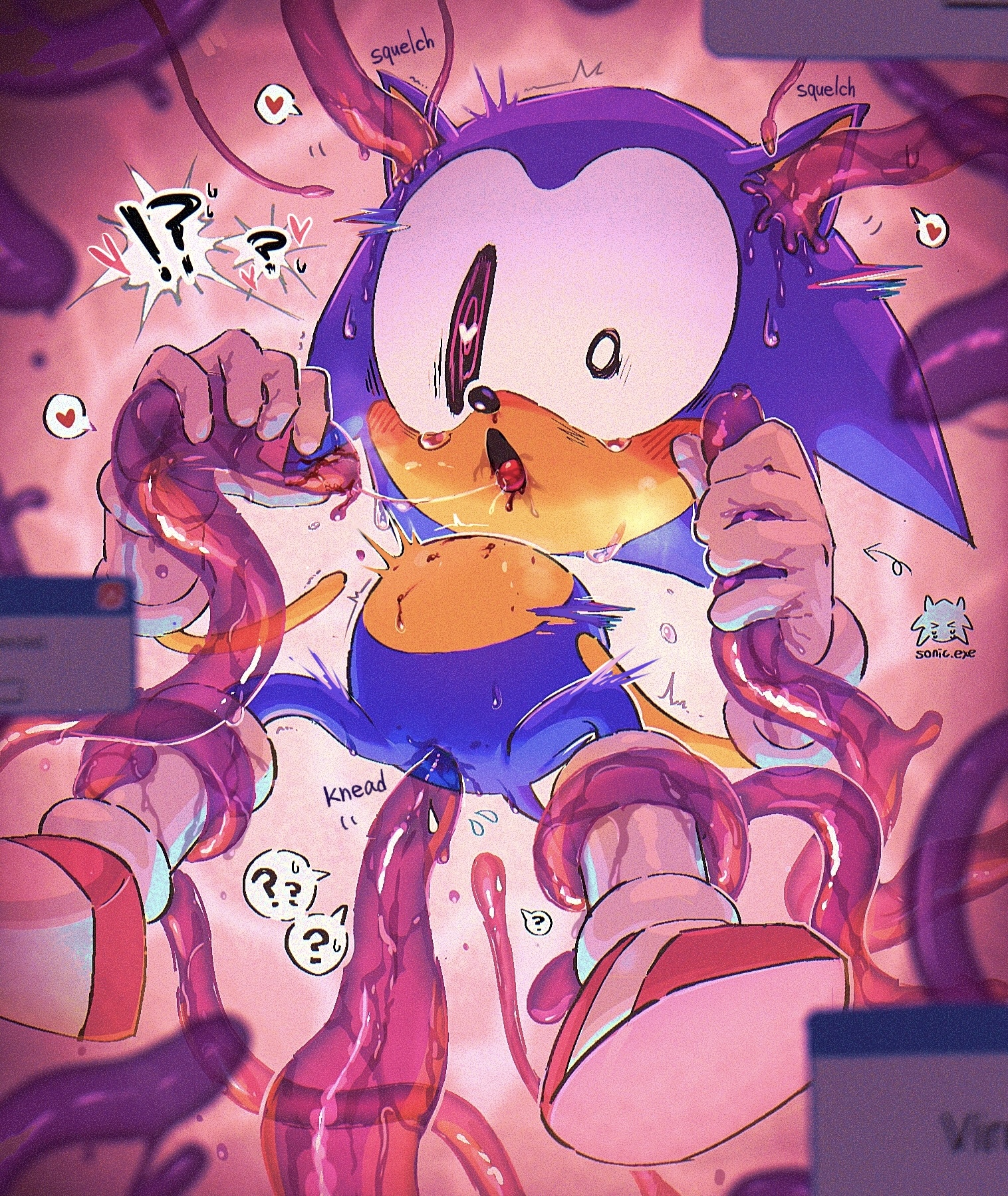 battenqwerty, brain fuck, dubious consent, ear penetration, gay, genitalless, holding tentacle, male penetrated, nosebleed, open eyes, open mouth, rewrite (sonic.exe), saliva string, sketch, sonic.exe (series), spit strand, tentacle, tentacle around leg, tentacle in ass, tentacle penetration, tentacle sex, tentacles on male, tounge, yaoi
