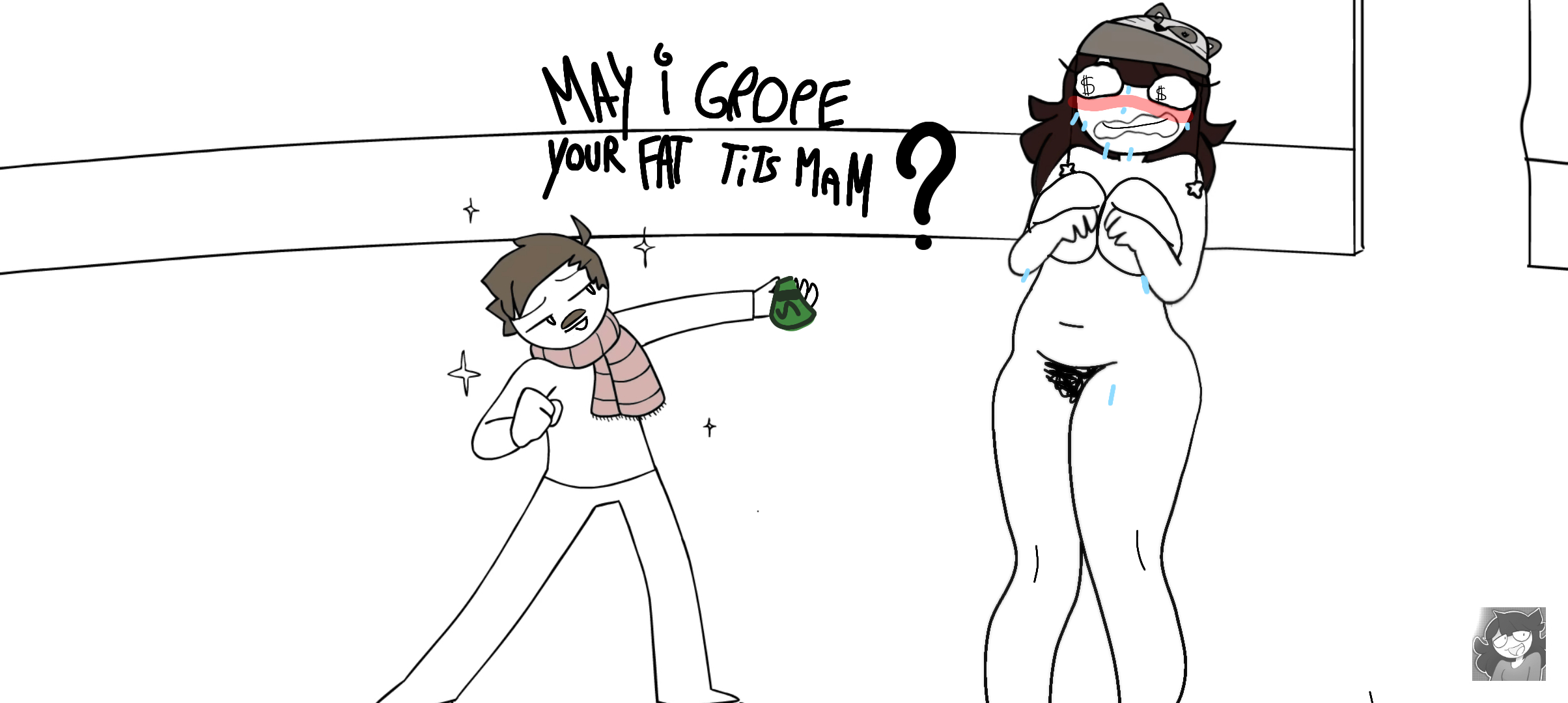 jaiden, jaiden animations, jaiden dittfach, jaidenanimations, naked, naked female, nude female, ptitefrite, scarf boy, tagme