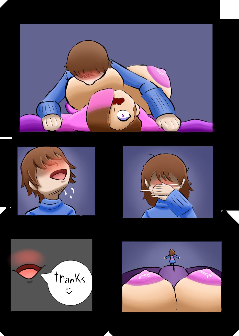 bete noire, big breasts, frisk, glitchtale, invognite, sucking nipples, sucking tits, undertale