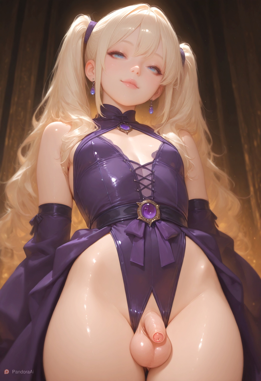 1boy, 1femboy, ai generated, balls, blonde hair, blue eyes, boy, breasts, cock, cute, cute expression, cute eyes, cute face, cute male, dress, earrings, eyebrows, eyeshadow, femboy, femboy focus, femboy only, feminine body, feminine faced male, feminine male, flaccid, flaccid penis, flat chest, flat chested, foreskin, half-closed eyes, hanging balls, hanging penis, hi res, hips, lips, long hair, looking at viewer, low-angle view, male, male focus, male only, male with breasts, more at source, pale, pale body, pale skin, pale-skinned femboy, pale-skinned male, pandora, patreon, patreon username, penis, penis out, pov, pretty boy, prince, princess dress, puffy lips, saggy balls, seductive, seductive eyes, seductive look, seductive pose, self upload, sexy, sexy body, sexy clothing, sexy pose, skinny, skinny waist, slim waist, small breasts, smooth balls, smooth skin, solo, thick hips, thick thighs, tiny waist, trap, twintails, uncensored, uncircumcised, watermark