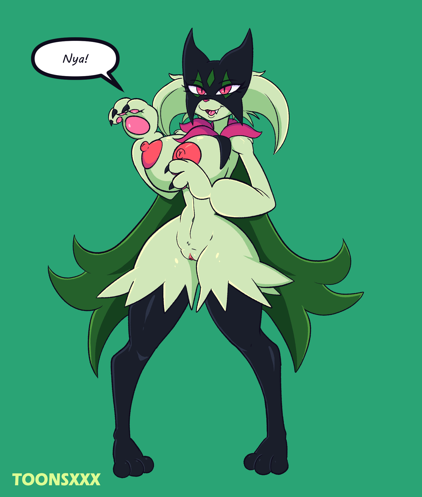 2022, anthro, big breasts, breasts, curvy, curvy hips, eltoonsz, erect nipples, feline, female, generation 9 pokemon, hips, meowscarada, nipples, pokemon, pokemon (species), pokemon species, pokemon sv, pussy, toonsxxx