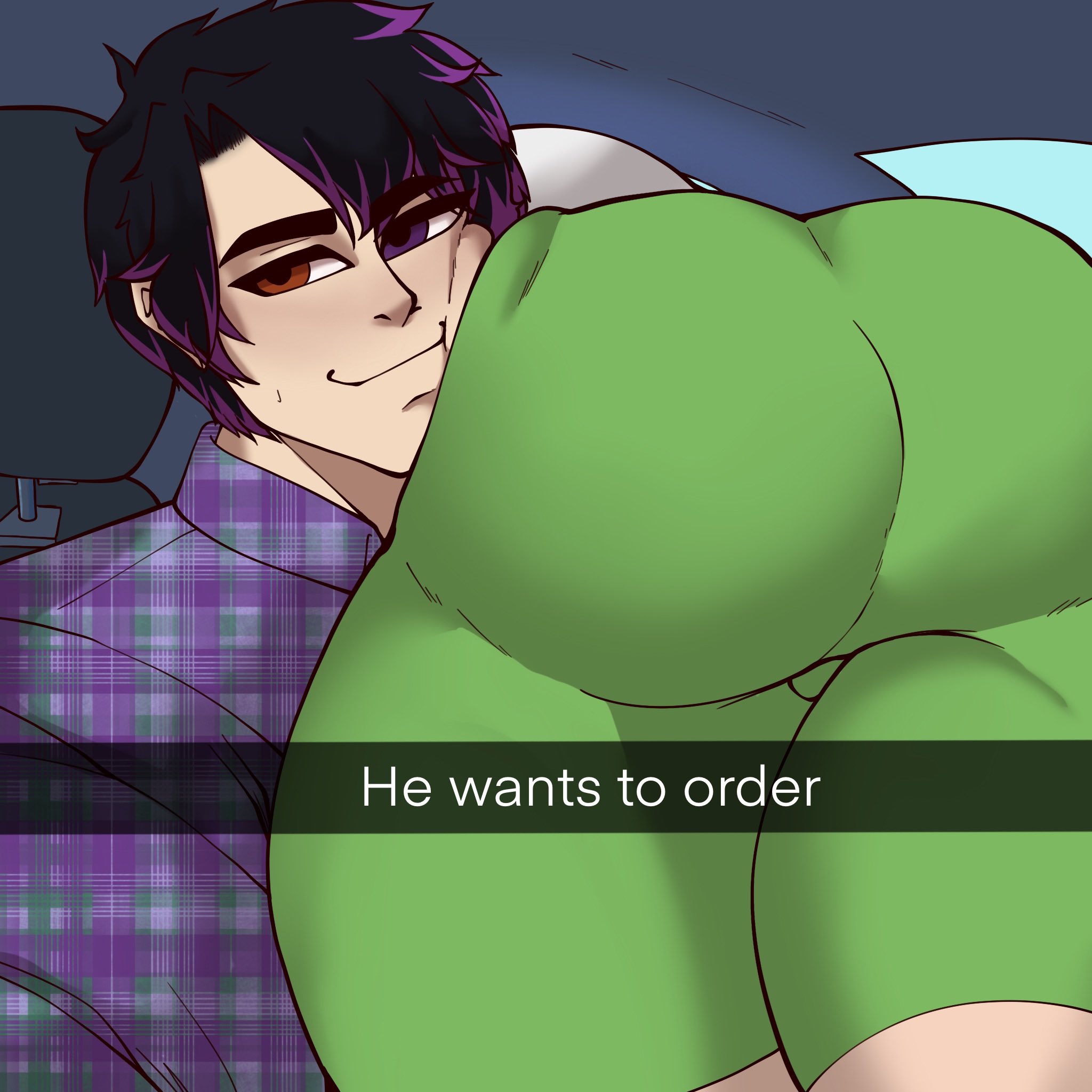 ass, ass squish, ass to face, clothing, gay, he wants to order, male, malteasere, meme, milo (pokemon), no visible genitalia, pokemon, pokemon ss, snapchat, text