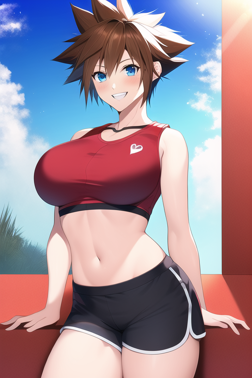 ai_generated brown_hair female genderswap_(mtf) kingdom_hearts nai_diffusion rule_63 sora stable_diffusion