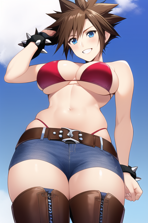 ai generated, brown hair, female, genderswap, genderswap (mtf), kingdom hearts, nai diffusion, rule 63, sora, sora (kingdom hearts), stable diffusion