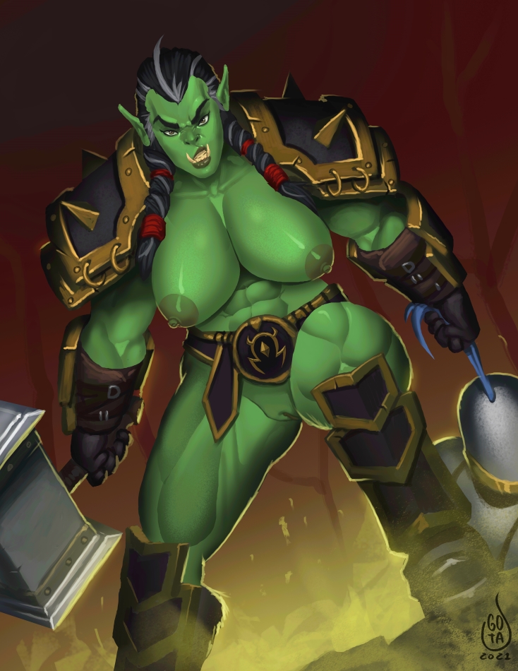 1girls abs big_breasts breasts busty curvy curvy_body curvy_female curvy_figure fbb female female_bodybuilder female_only genderswap gotalex green_skin looking_at_viewer muscular muscular_arms muscular_female muscular_legs muscular_thighs nipples orc orc_(warcraft) orc_female pussy rule_63 shaman_(warcraft) solo thick_thighs thighs thrall thrall_(warcraft) tusks vagina warcraft world_of_warcraft wow