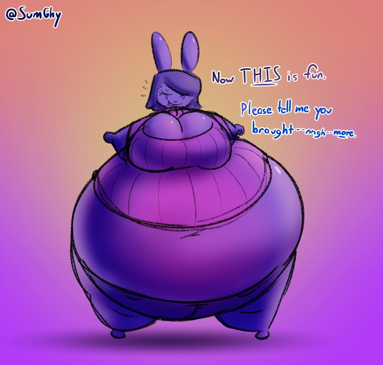 big_breasts blueberry_inflation breasts carmen_(animal_crossing) female spherical_inflation sumghy