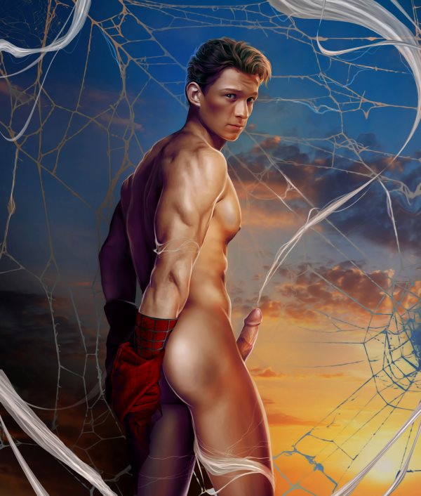 1boy, actor, athletic, athletic male, boner, carlos gzz, celebrity, circumcised, circumcision scar, cum, cumming, erect penis, erection, handsfree ejaculation, hard on, human, human only, in character, light skin, light-skinned male, looking at viewer, looking back, male, male nipples, male only, marvel, marvel cinematic universe, marvel comics, mostly nude, muscular, muscular male, nipples, penis, peter parker, smooth skin, smooth skinned male, solo, solo male, spider-man, spider-man (series), spider-man (tom holland), tom holland, veiny penis